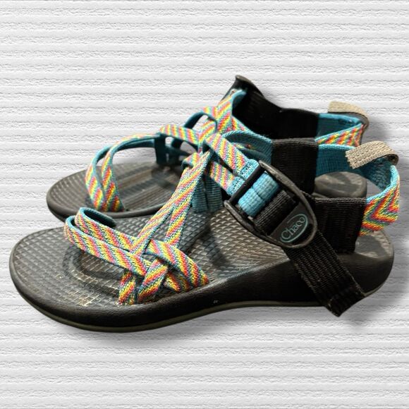 Chaco Kids Z/1 Sandals Size 13Y Multicolor Rainbow Strappy Outdoor Hiking Shoes - Picture 3 of 6
